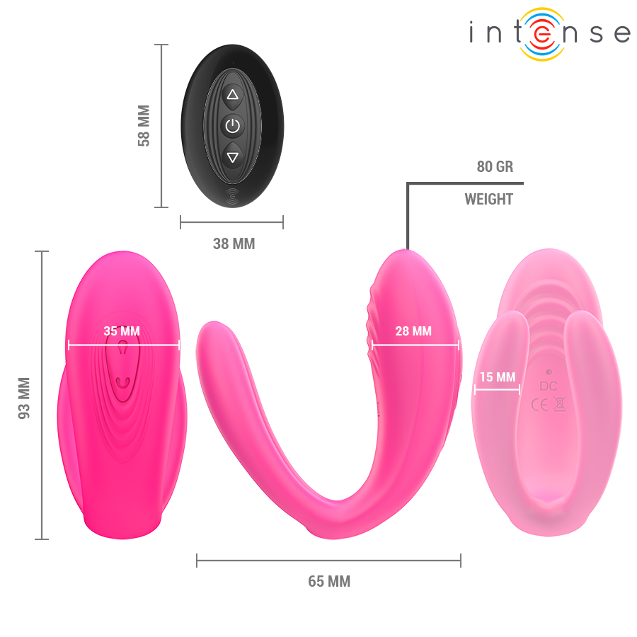 INTENSE - JULIA VIBRADOR & ESTIMULADOR DE PINZAS CONTROL REMOTO