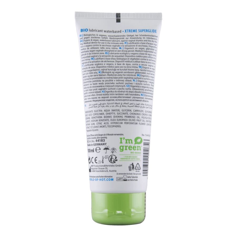 HOT - BIO LUBRICANT LUBRICANTE BIO BASE AGUA XTREME 100 ML