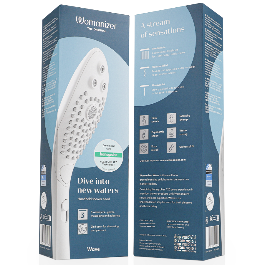WOMANIZER - WAVE CABEZAL DE DUCHA ESTIMULADOR DE CLITORÍS BLANCO