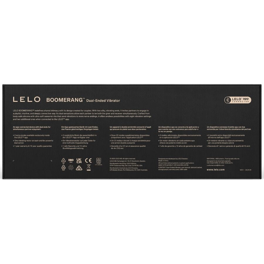 LELO - BOOMERANG VIBRADOR DE DOBLE EXTREMO MORADO