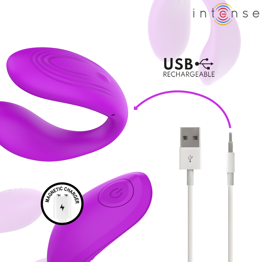 INTENSE - NORA ESTIMULADOR DE PINZA CON VIBRACIÓN MORADO