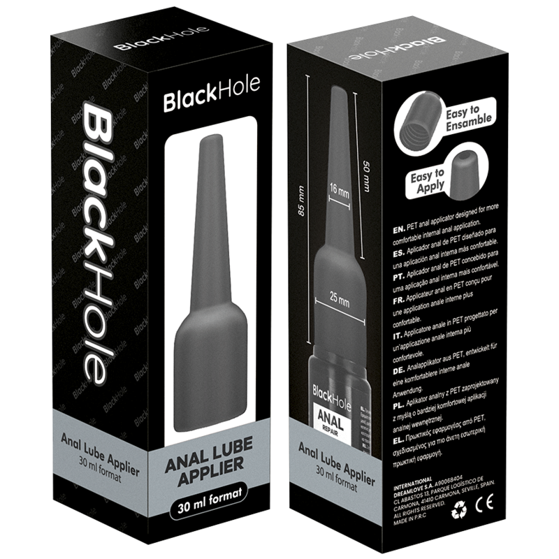 BLACK HOLE - APLICADOR DE LUBRICANTE ANAL TALLA S 30 ML