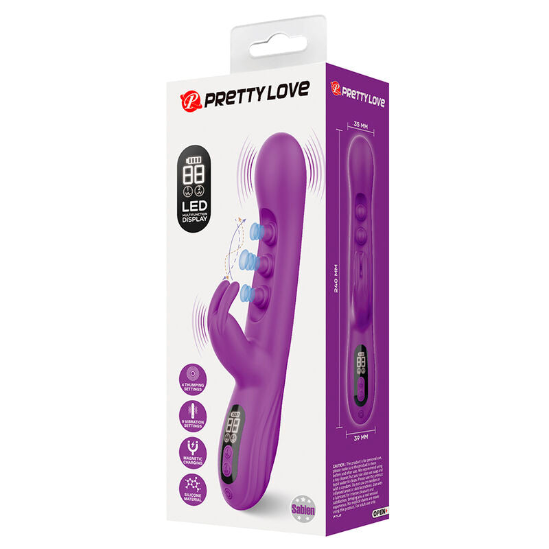 PRETTY LOVE - SABIEN VIBRADOR RABBIT CON ESTIMULACIÓN POR GOLPETEOS Y LED MORADO