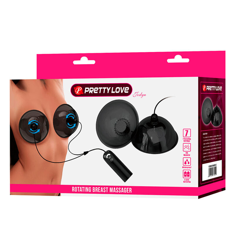 PRETTY LOVE - ESTIMULADOR DE PEZONES GIRATORIO CON SUCCIÓN NEGRO