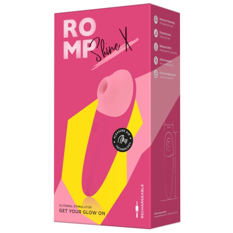ROMP - SHINE X SUCCIONADOR DE CLÍTORIS 10 NIVELES ROSA