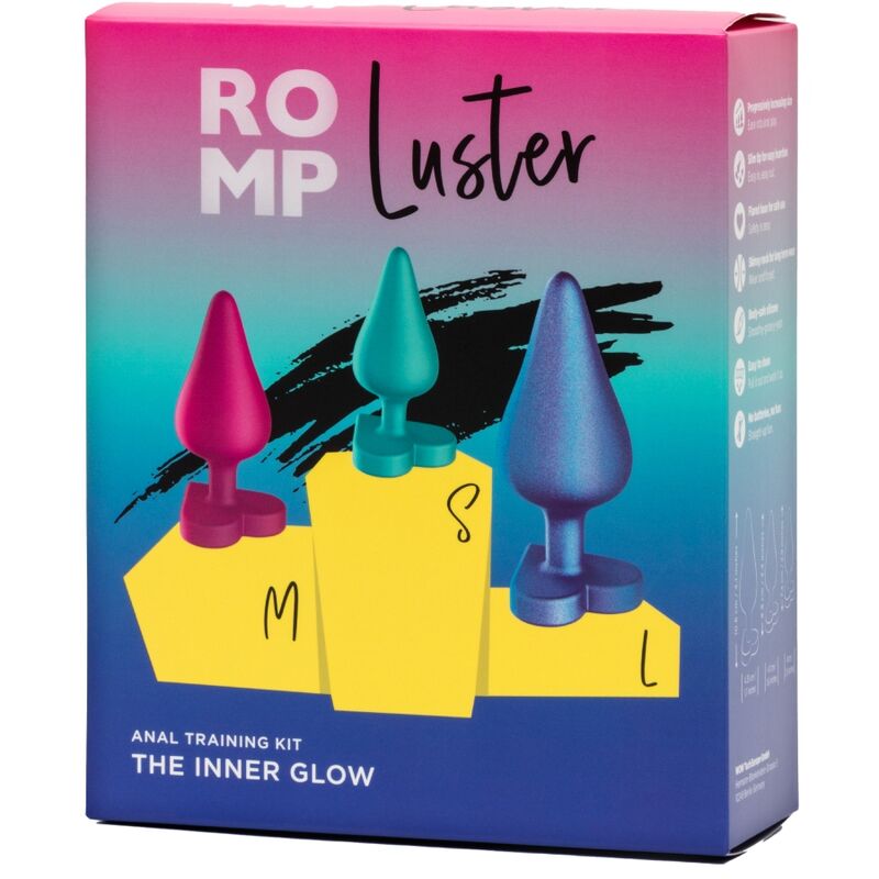 ROMP - LUSTER KIT DE ENTRENAMIENTO ANAL S/M/L CON BASE EN FORMA DE CORAZÓN