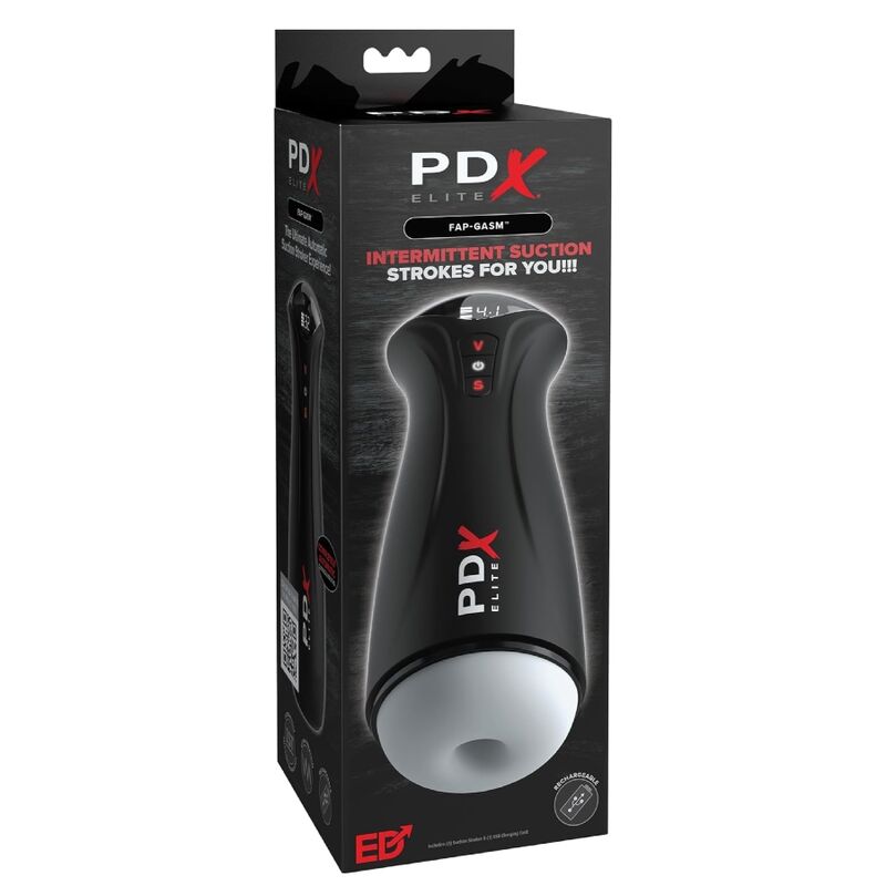PDX ELITE - MASTURBADOR MASCULINO FAP-GASM CLEAR CON SUCCIÓN INTERMITENTE