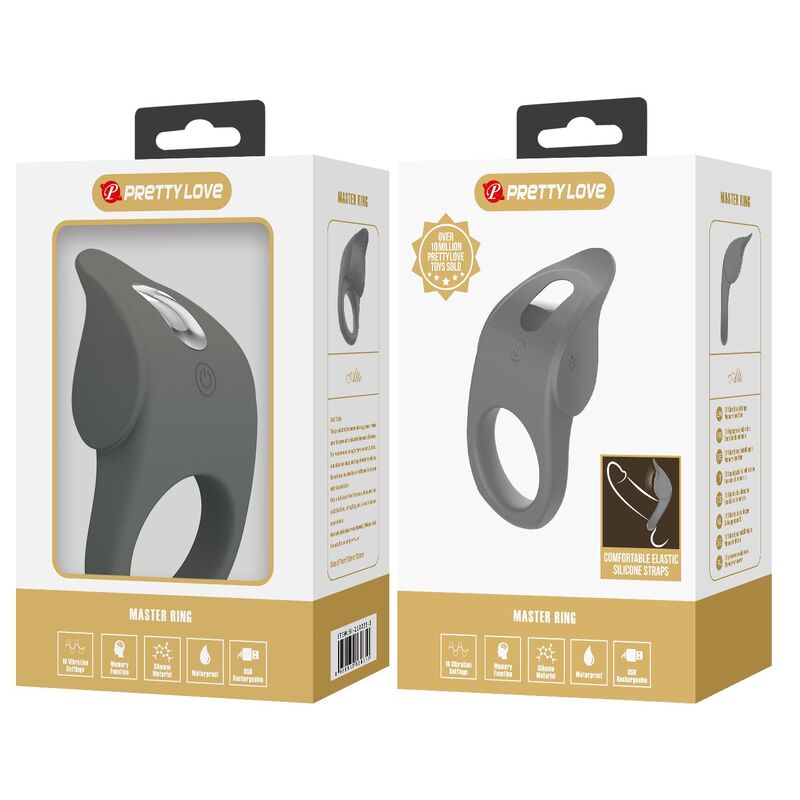 PRETTY LOVE - ANILLO VIBRADOR RECARGABLE SILICONA FLEXIBLE