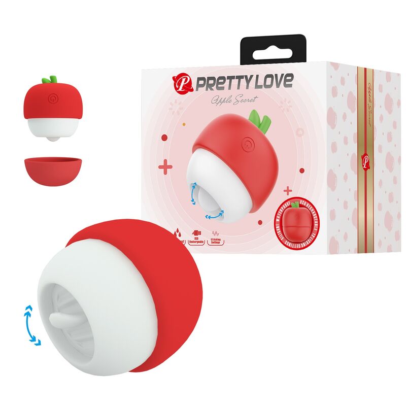 PRETTY LOVE - ESTIMULADOR CLITORAL CON EFECTO LENGUA RECARGABLE ROJO
