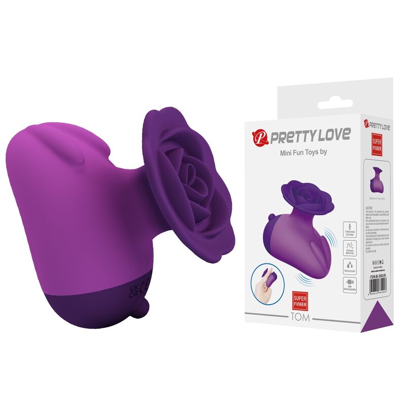 PRETTY LOVE - ESTIMULADOR DE CLÍTORIS 7 MODOS RECARGABLE FORMA ROSA MORADA
