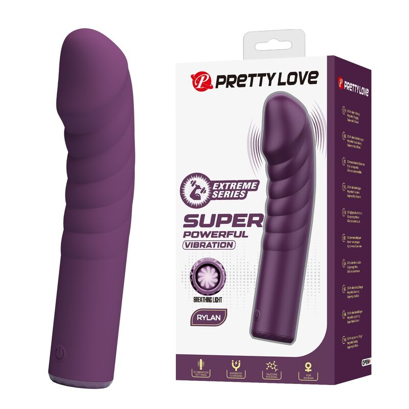 PRETTY LOVE - RYLAND VIBRADOR RECARGABLE 10 FUNCIONES MORADO