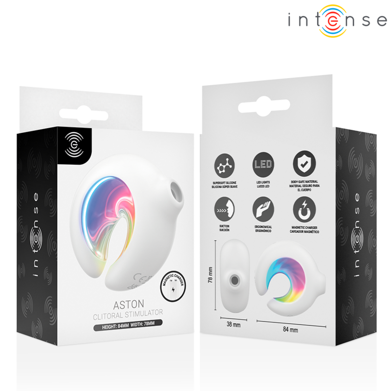 INTENSE - ASTON ESTIMULADOR DE CLÍTORIS POR SUCCIÓN Y VIBRACIÓN RECARGABLE USB BLANCO