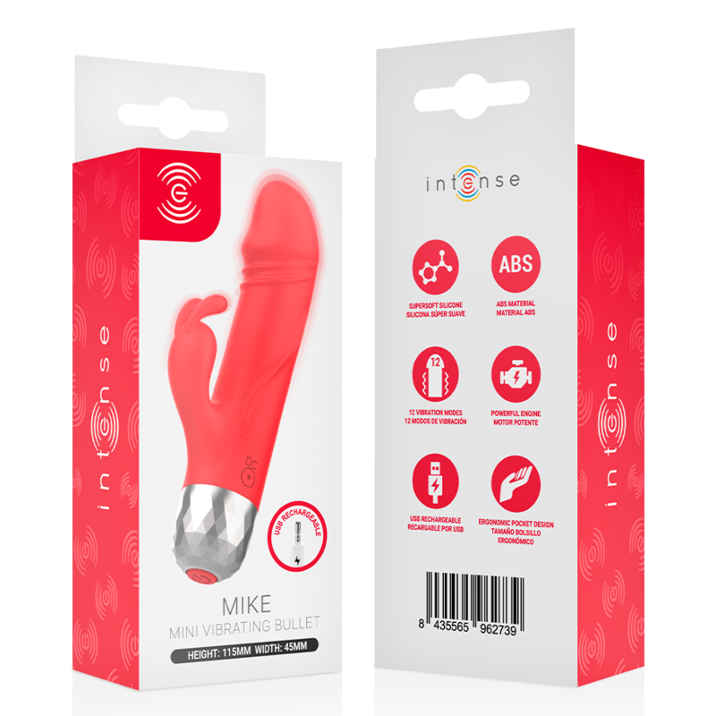INTENSE - MIKE MINI VIBRADOR RABBIT RECARGABLE USB ROJO