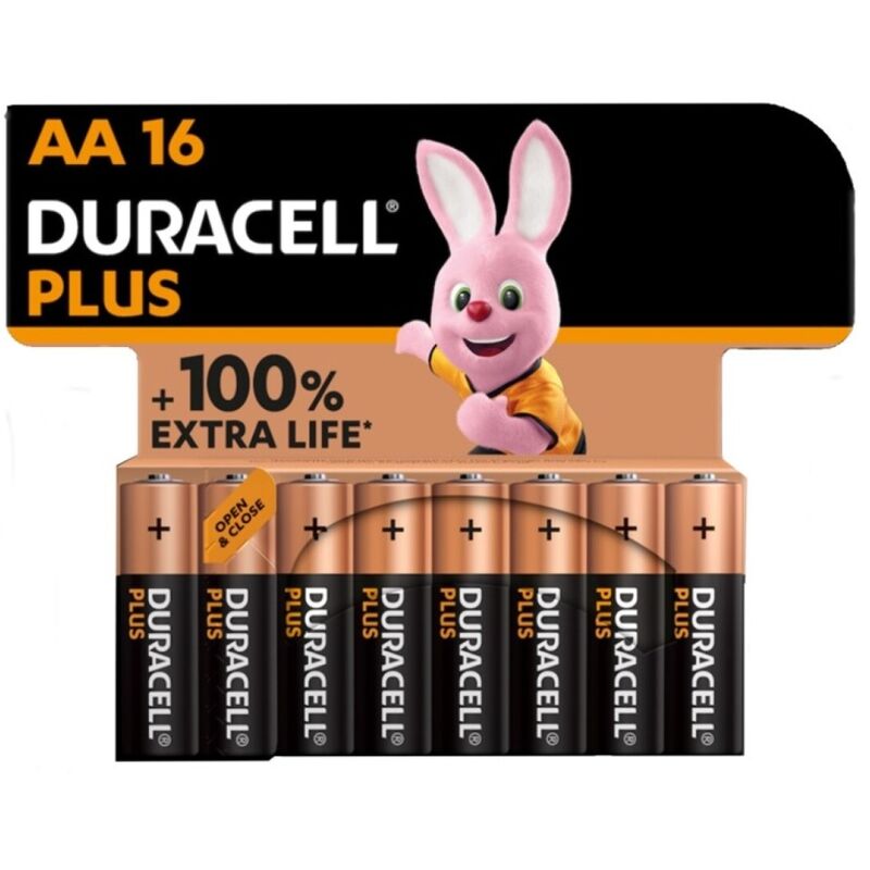 DURACELL - PLUS POWER 100 PILA ALCALINA AA LR6 BLISTER*16