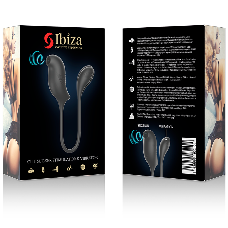 IBIZA - ESTIMULADOR CON SUCCIONADOR MAGIC CLITORIS Y VIBRACION