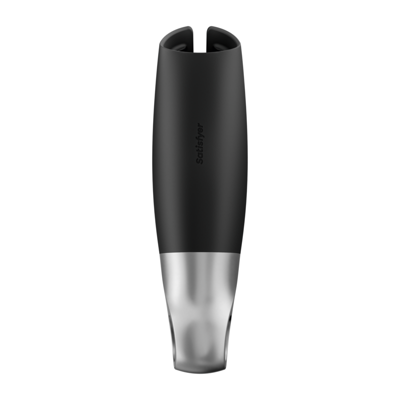 SATISFYER - POWER MASTURBATOR NEGRO Y PLATA