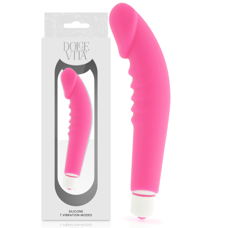 DOLCE VITA - REALISTIC  PLEASURE VIBRADOR SILICONA ROSA