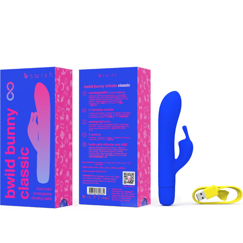 B SWISH - BWILD BUNNY INFINITE CLASSIC VIBRADOR RECARGABLE SILICONA AZUL