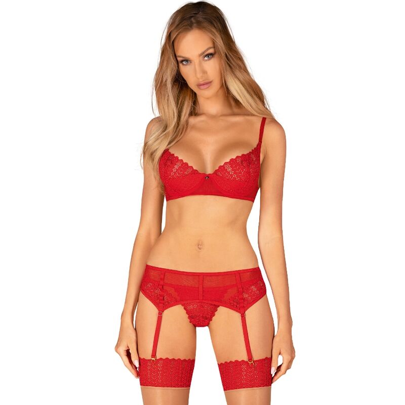 OBSESSIVE - INGRIDIA SET TRES PIEZAS ROJO XS/S