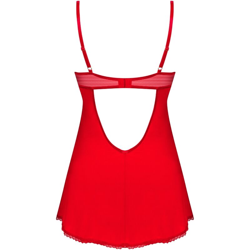 OBSESSIVE - INGRIDIA CHEMISE & TANGA ROJO XL/XXL