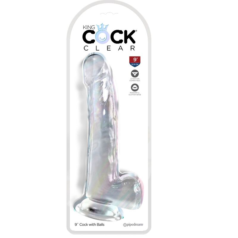 KING COCK - CLEAR DILDO CON TESTICULOS 20.3 CM TRANSPARENTE