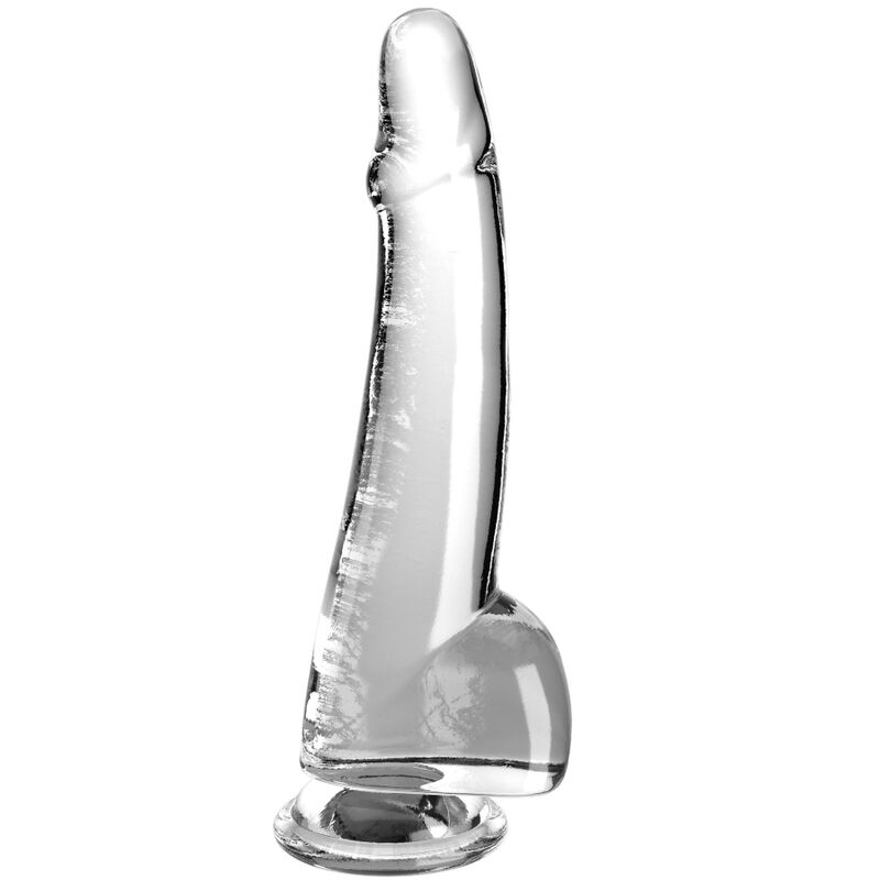 KING COCK - CLEAR DILDO CON TESTICULOS 19 CM TRANSPARENTE