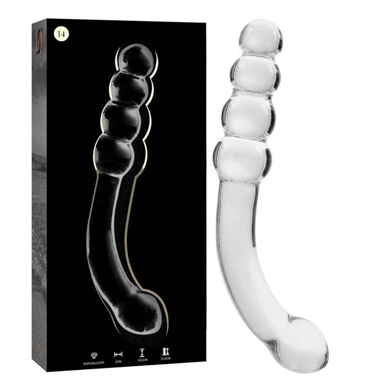 NEBULA SERIES BY IBIZA - MODELO 14 DILDO CRISTAL BOROSILICATO TRANSPARENTE 18.5 CM -O- 3 CM