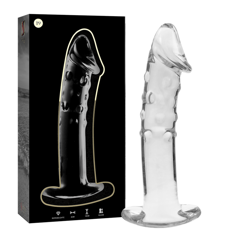 NEBULA SERIES BY IBIZA - MODELO 19 DILDO CRISTAL BOROSILICATO TRANSPARENTE 18.5 CM -O- 4 CM