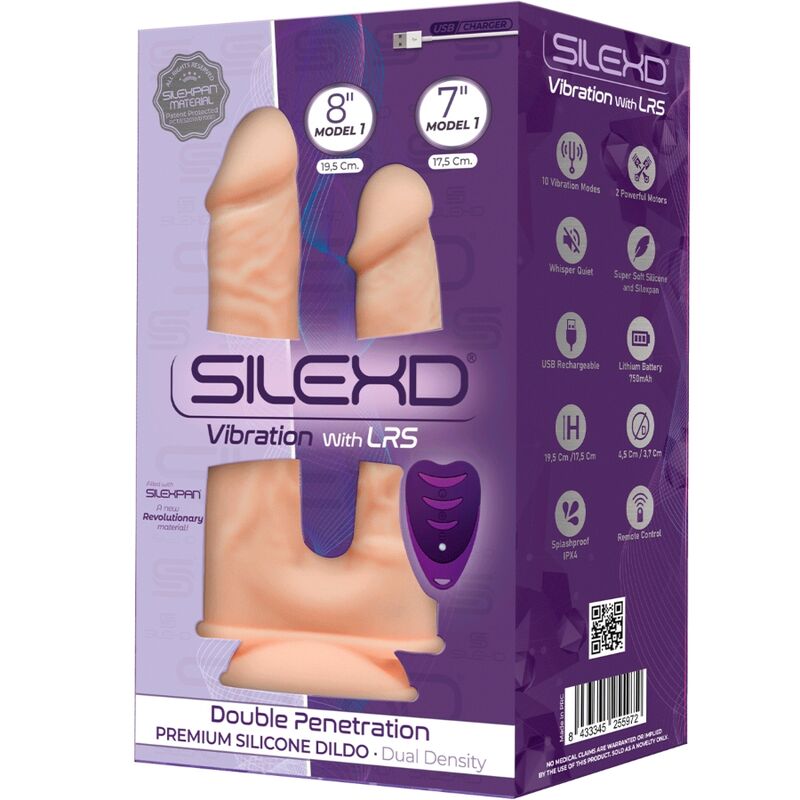 SILEXD - MODELO 1 PENE REALISTICO DOBLE PENETRACION VIBRADOR SILICONA PREMIUM SILEXPAN CONTROL REMOTO 17.5 / 19.5 CM