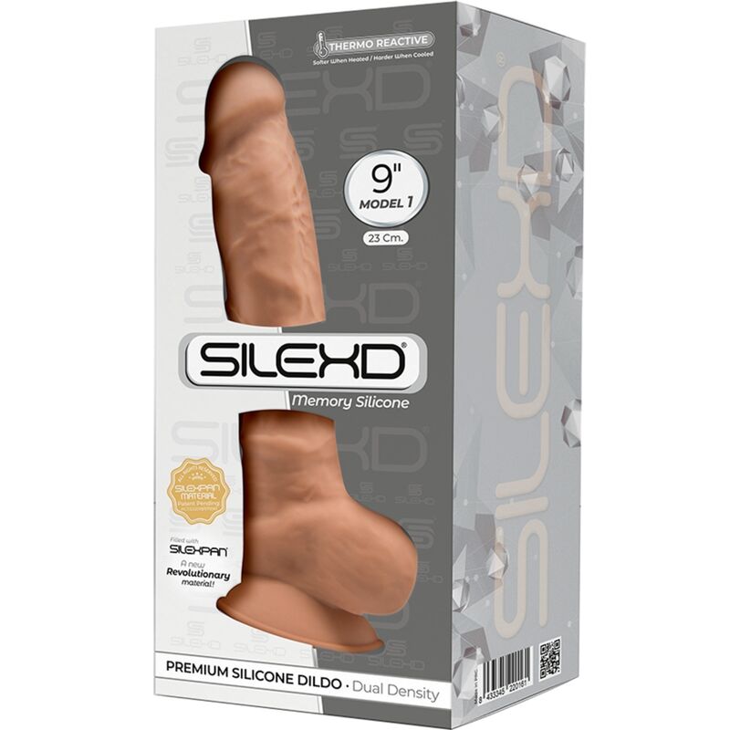 SILEXD - MODELO 1 PENE REALISTICO SILICONA PREMIUM SILEXPAN CARAMELO 23 CM