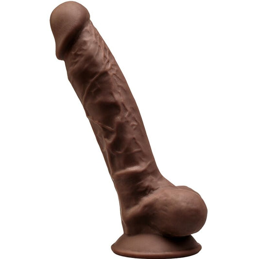 SILEXD - MODELO 1 PENE REALISTICO SILICONA PREMIUM SILEXPAN MARRON 17.5 CM