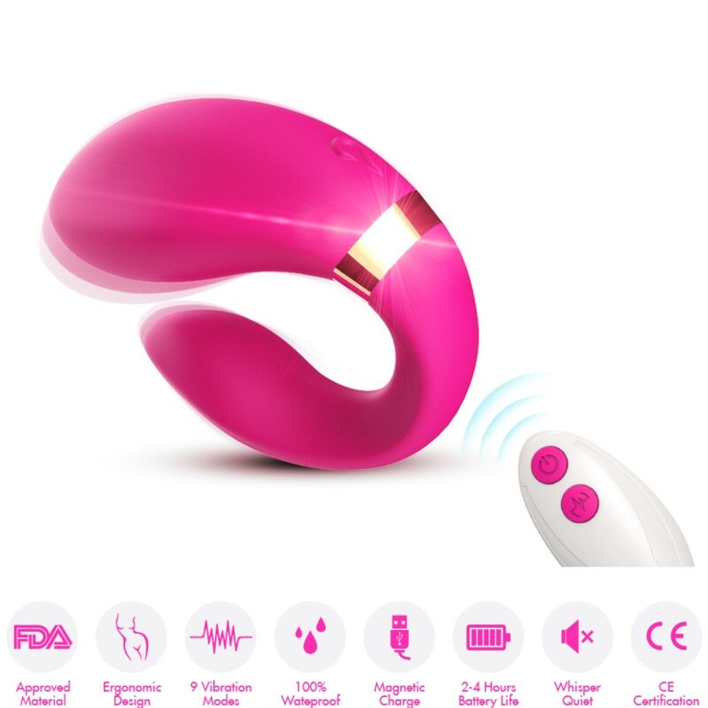 ARMONY - CRESCENT VIBRADOR PAREJA CONTROL REMOTO FUCSIA