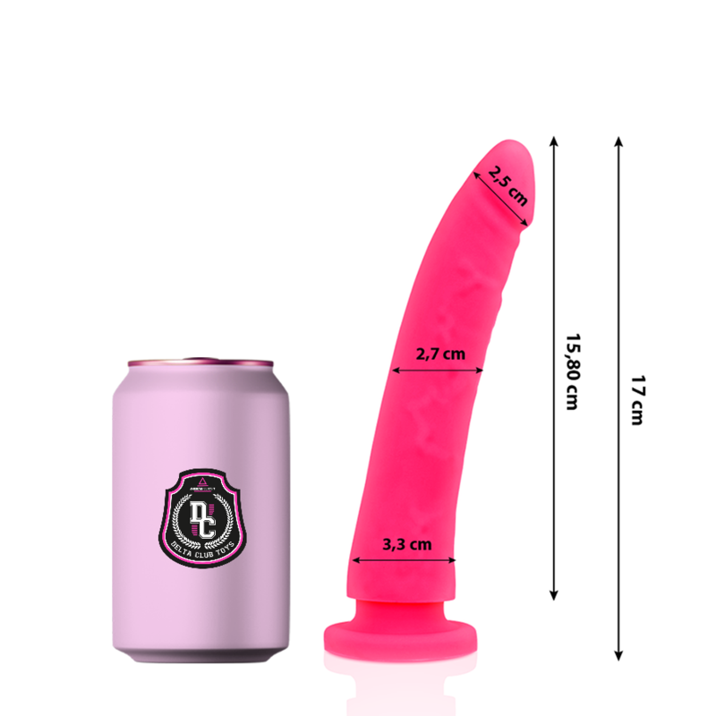 DELTA CLUB - TOYS DILDO ROSA SILICONA MEDICA 17 CM -O- 3 CM