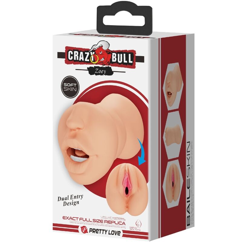 CRAZY BULL - ZOEY MASTUBADOR EN FORMA DE VAGINA DOBLE ENTRADA