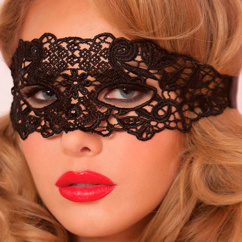 QUEEN LINGERIE - ANTIFAZ DE ENCAJE NEGRO