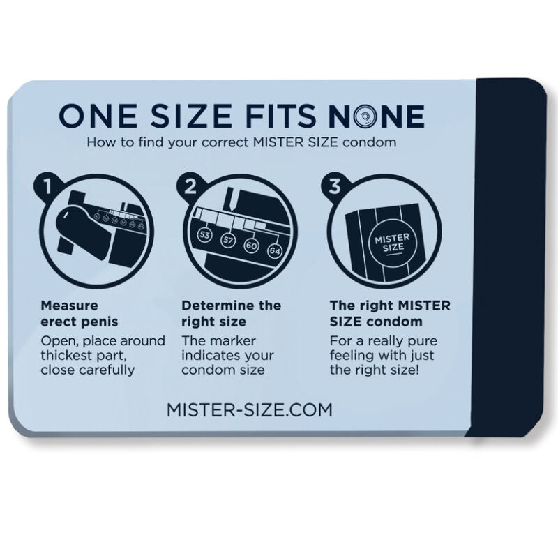 MISTER SIZE - MEDIDOR TAMAÑO PRESERVATIVO IDEAL (INGLÉS)