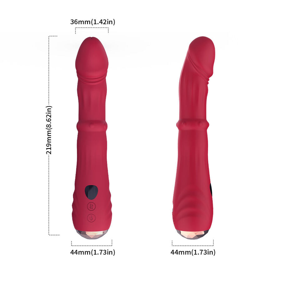 ARMONY - DILDO VIBRADOR ESTIMULADOR PUNTO A TERMOAJUSTABLE ROJO