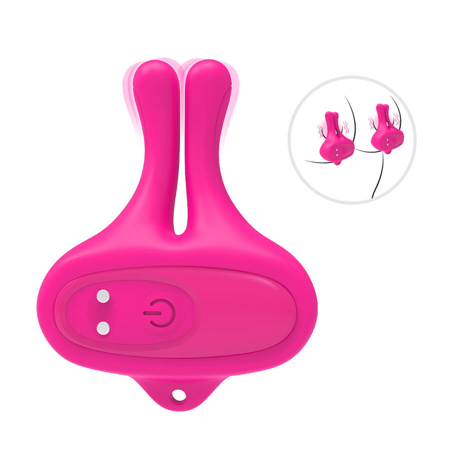 ARMONY - PINZAS PARA PEZONES MAGNÉTICA CON VIBRACIÓN FORMA CONEJO ROSA