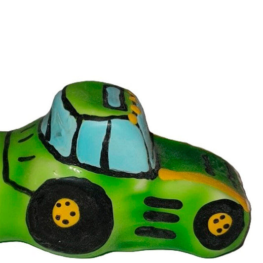 CONDOMERIE - PRESERVATIVO DECORATIVO PINTADO A MANO VERDE TRACTOR XL
