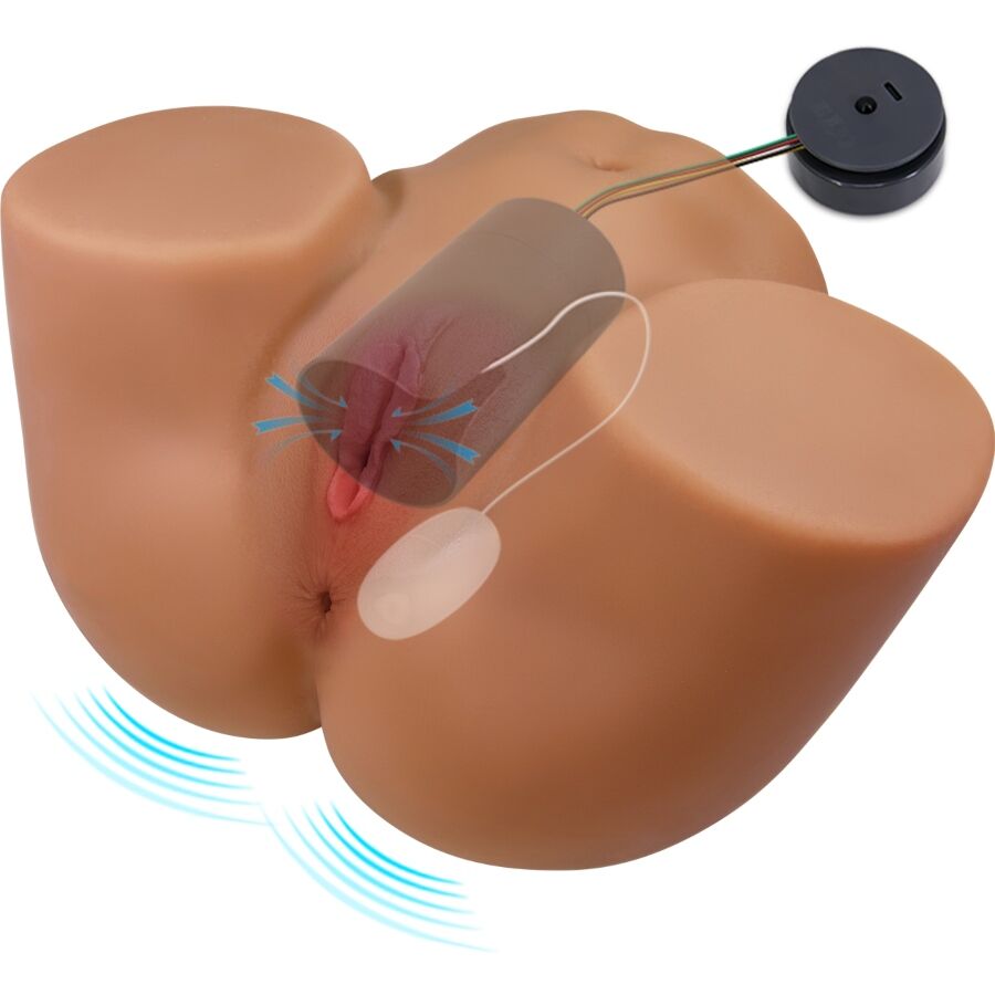CRAZY BULL - SOPHIA TRASERO FEMENINO REALISTA VIBRADOR & SUCCIONADOR CON SONIDO 5.5 KG