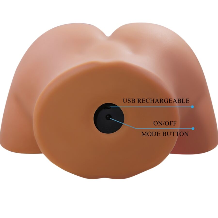 CRAZY BULL - ILANA TRASERO FEMENINO REALISTA VIBRADOR & SUCCIONADOR CON SONIDO 6.8 KG