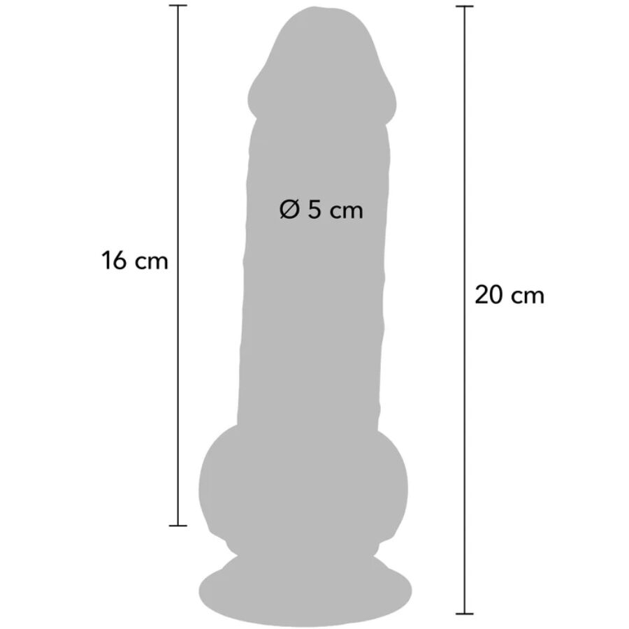 GET REAL - PENE REALÍSTICO DELUXE CON TESTÍCULOS EXTRA GRUESO 20 CM