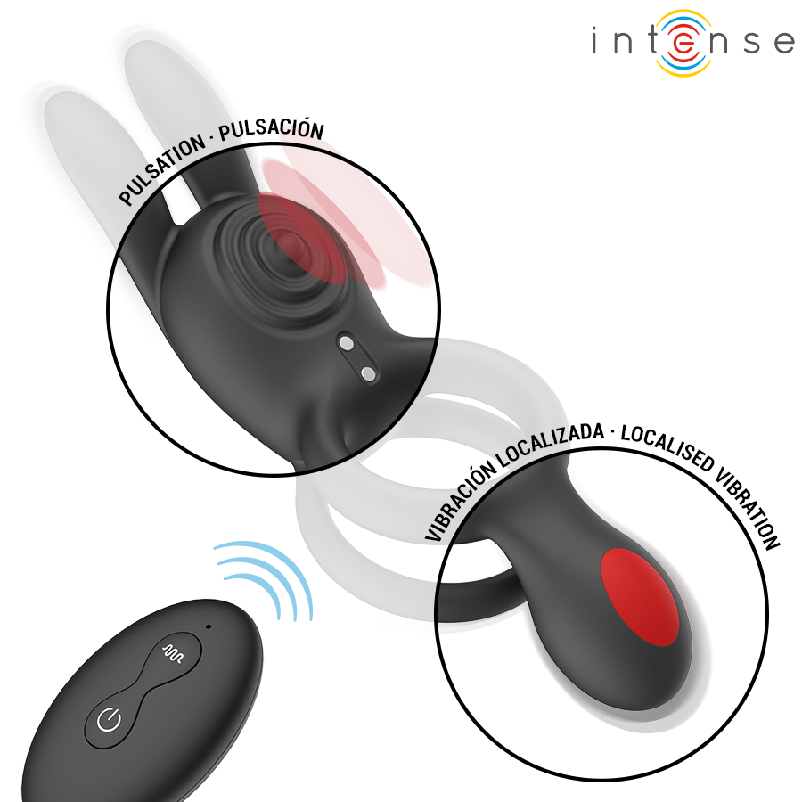 INTENSE - QUINN ANILLO DOBLE CON VIBRACIÓN CONTROL REMOTO
