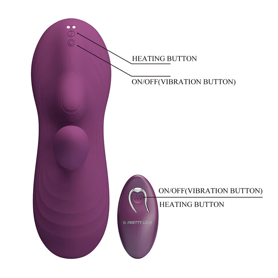 PRETTY LOVE - LUKA SIT-DOWN VIBRADOR CON EFECTO CALOR Y CONTROL REMOTO