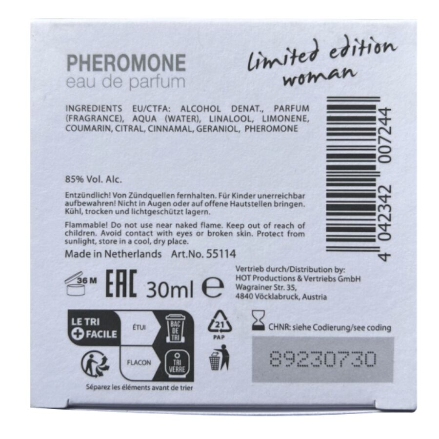 HOT - PERFUME CON FEROMONAS DUBAI EDICIÓN LIMITADA MUJER 30 ML