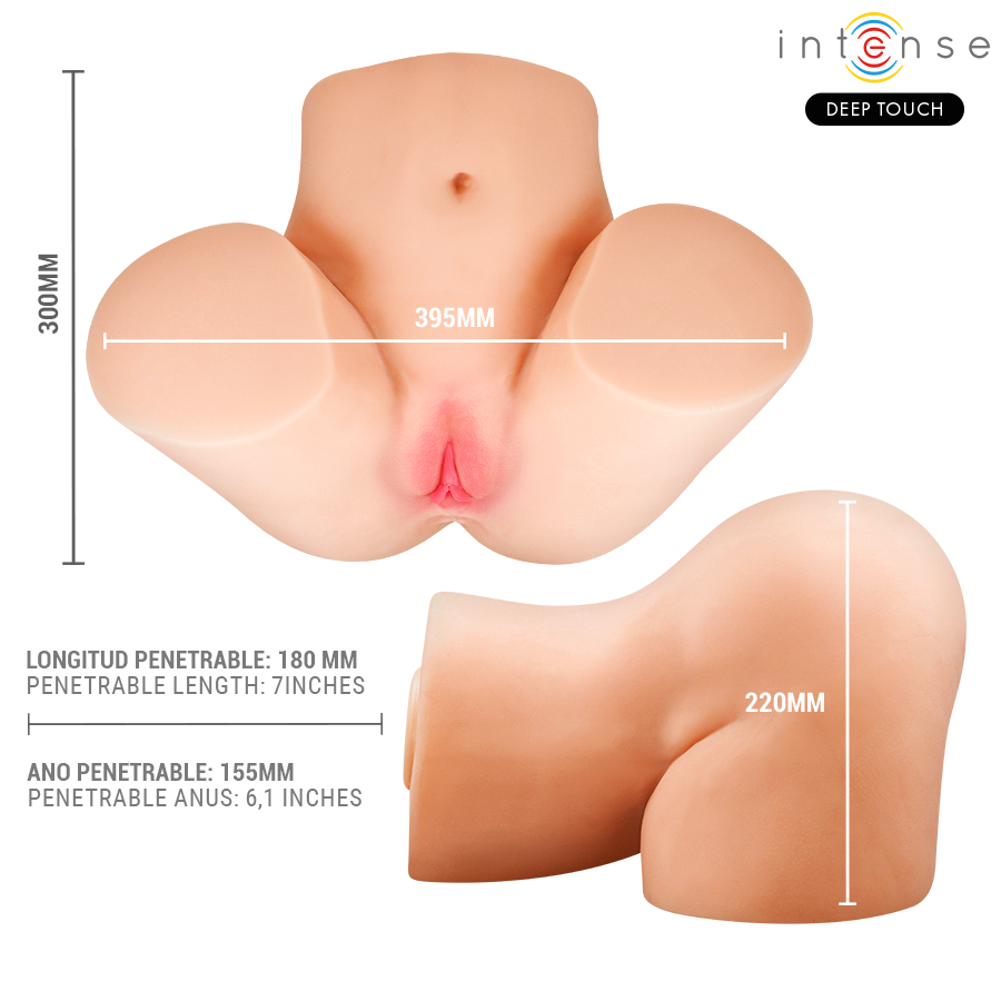 INTENSE DEEP TOUCH - JULIA MASTURBADOR VAGINA CON EFECTO SUCCIÓN, CALOR, VIBRACIÓN Y VOZ CON CONTROL REMOTO 9 KG