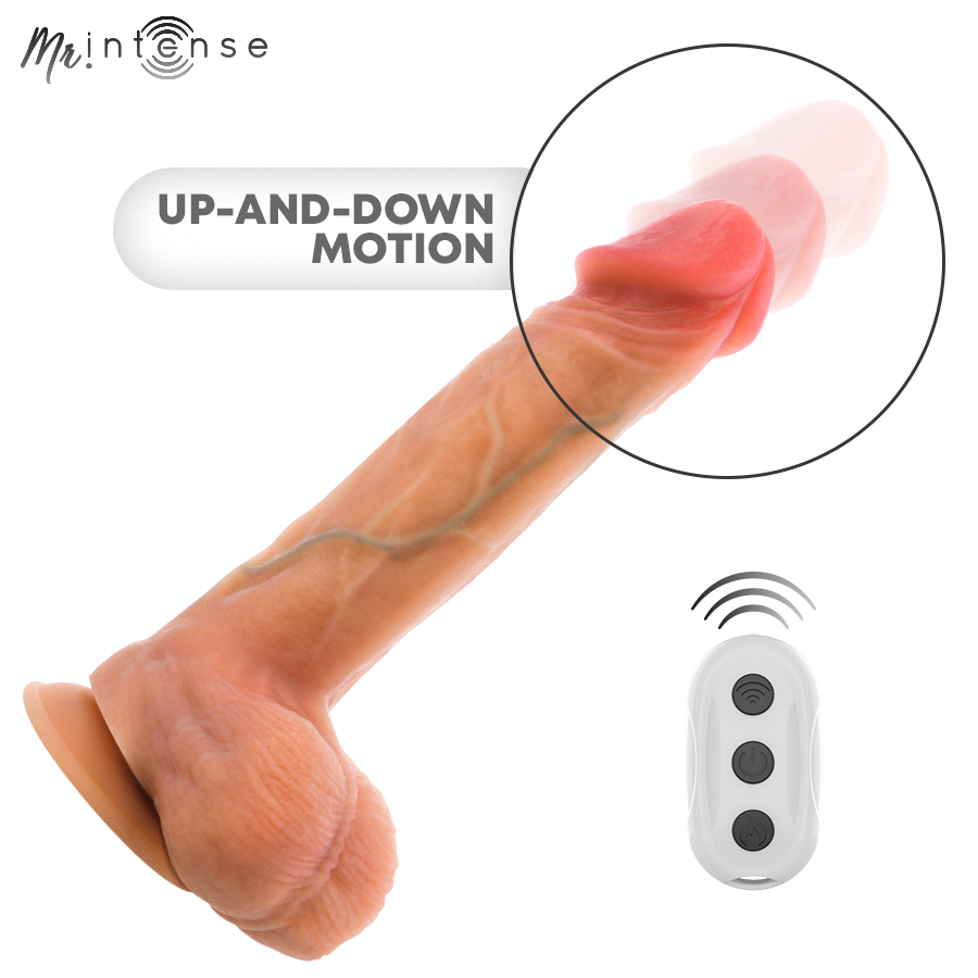 MR INTENSE - LOGAN DILDO VIBRADOR SILICONA CON EFECTO CALOR Y CONTROL REMOTO 20 CM -Ø- 4.1 CM