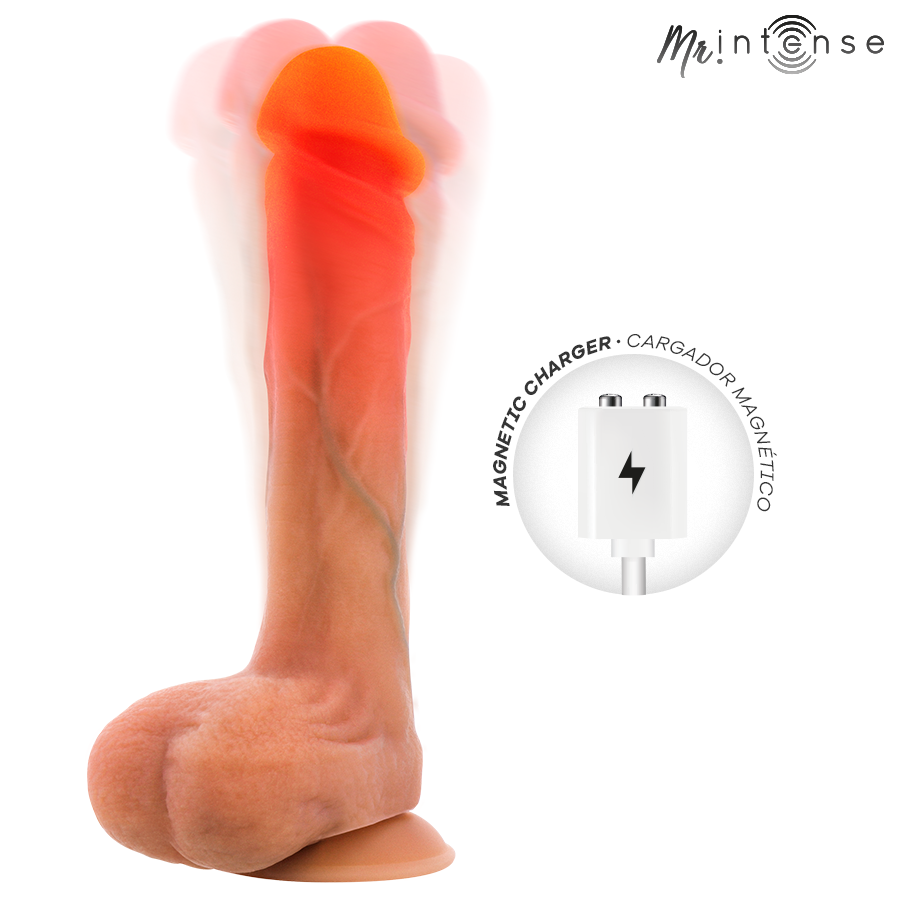 MR INTENSE - BRADLEY DILDO VIBRADOR SILICONA CON EFECTO CALOR Y CONTROL REMOTO 21 CM -Ø- 4.2 CM