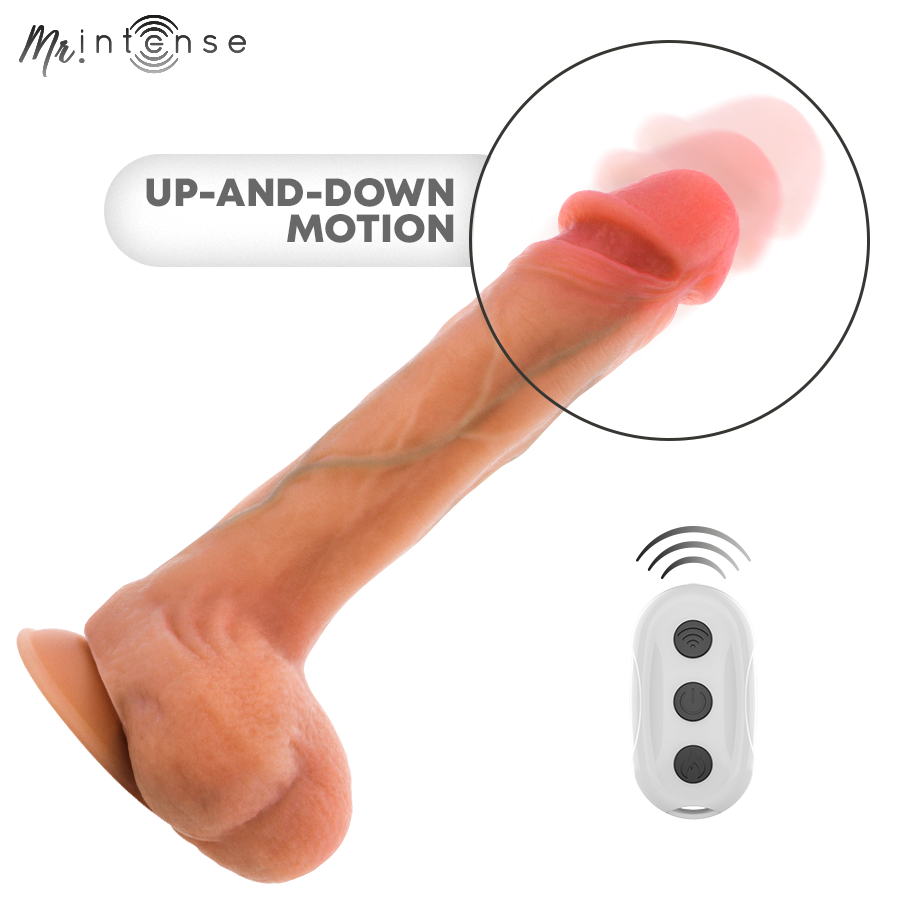 MR INTENSE - BRADLEY DILDO VIBRADOR SILICONA CON EFECTO CALOR Y CONTROL REMOTO 21 CM -Ø- 4.2 CM