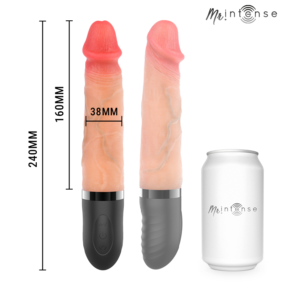 MR INTENSE - JEAN VIBRADOR UP&DOWN SILICONA CON EFECTO CALOR 24 CM -Ø- 3.8 CM